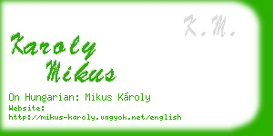 karoly mikus business card